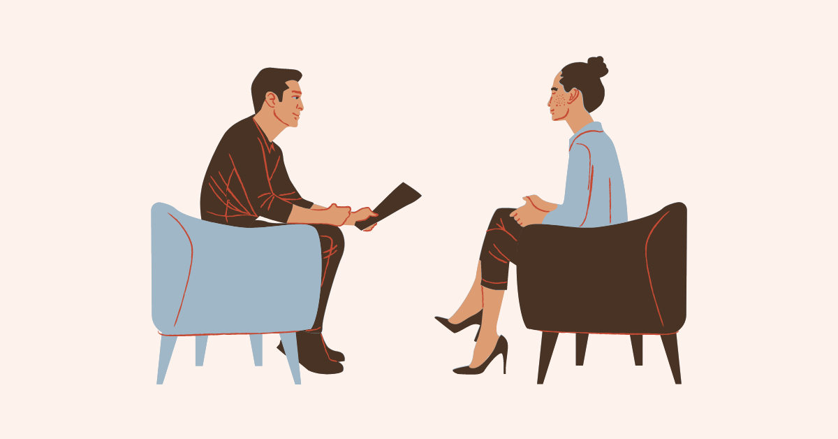 woman in therapy talking to doctor.
